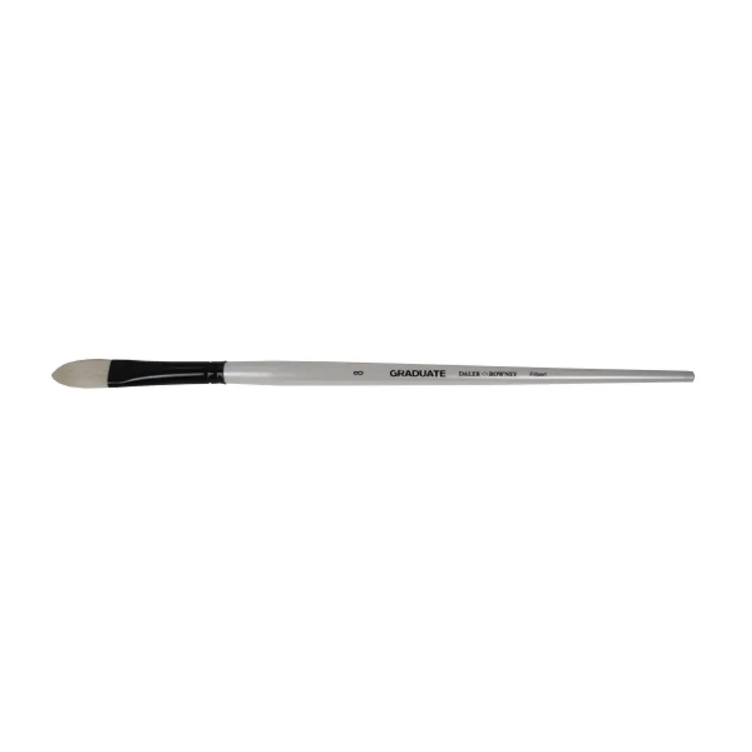 Daler Rowney Graduate Pincel para Oleo - Pelo de Cerda Natural - Mango Largo - Lengua de Gato - N°8 1