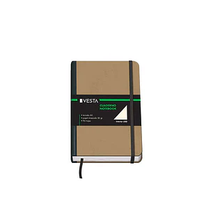 Dohe Cuaderno Cartone con Puntas Redondeadas - 96 Hojas de Papel Ahuesado de 80gr - Tapa en Tres Piezas con Lomera de Tela - Cierre de Gomas y Cinta d
