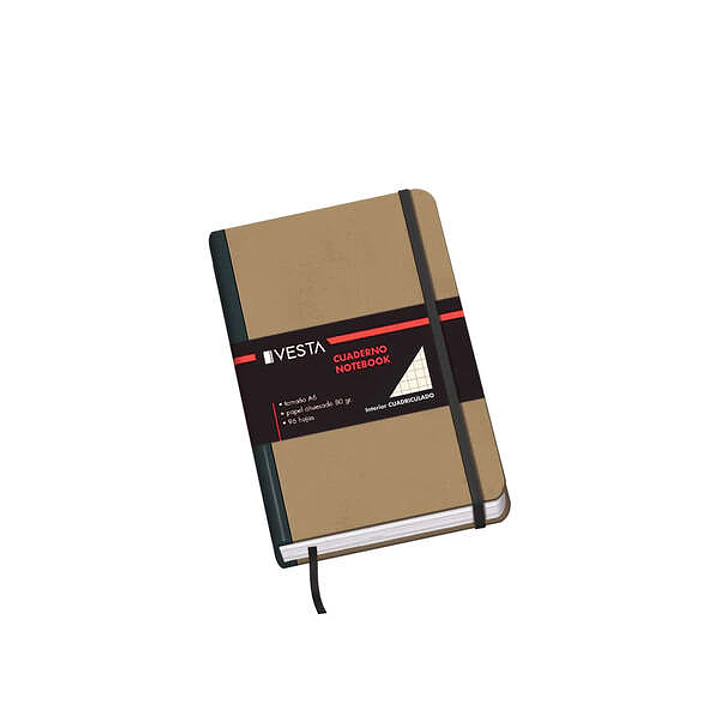 Dohe Cuaderno Cartone con Puntas Redondeadas - 96 Hojas de Papel Ahuesado de 80gr - Tapa en Tres Piezas con Lomera de Tela - Cierre de Gomas y Cinta d 1