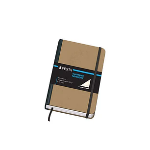 Dohe Cuaderno Cartone con Puntas Redondeadas - 96 Hojas de Papel Ahuesado de 80gr - Tapa en Tres Piezas con Lomera de Tela - Cierre de Gomas y Cinta d