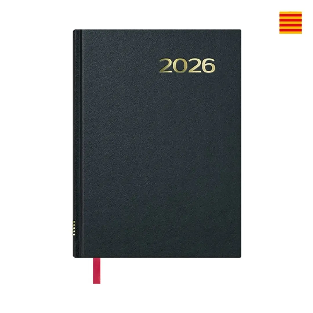 Dohe Sintex Agenda Anual en Catalan - Dia Pagina - Viernes, Sabado y Domingo misma Pagina - Tamaño 14x20cm - Color Negro 1