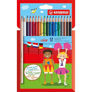 Stabilo Color Pack con 18 Lapices de Colores - Mina de 2.5mm - Ideal para el Colegio - Colores Surtidos