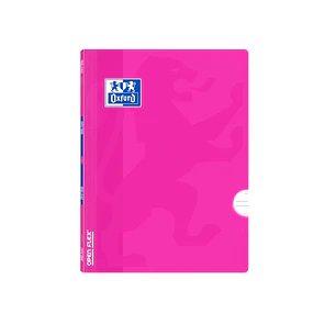 Oxford Libreta Grapada - Formato A5+ - 48 Hojas - Pauta de 3.5mm con Margen - Tapa de Plastico - Anti Traspaso de Tinta - Color Fucsia