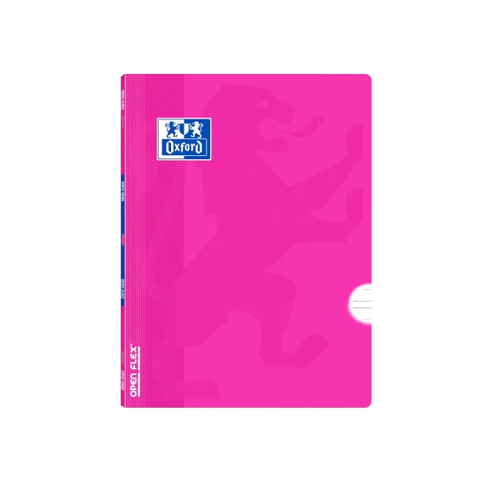 Oxford Libreta Grapada - Formato A5+ - 48 Hojas - Pauta de 3.5mm con Margen - Tapa de Plastico - Anti Traspaso de Tinta - Color Fucsia 1