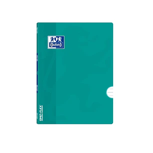 Oxford Libreta Grapada - Formato A5+ - 48 Hojas - Rayado Horizontal 1 Linea con Margen - Tapa de Plastico - Anti Traspaso de Tinta - Color Aguamarina