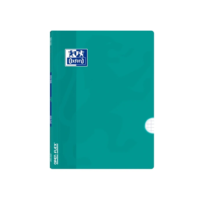 Oxford Libreta Grapada - Formato A5+ - 48 Hojas - Cuadricula 4x4mm con Margen - Tapa de Plastico - Anti Traspaso de Tinta - Color Aguamarina 1