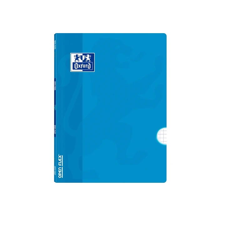 Oxford Libreta Grapada - Formato A5+ - 48 Hojas - Cuadricula 4x4mm con Margen - Tapa de Plastico - Anti Traspaso de Tinta - Color Turquesa 1