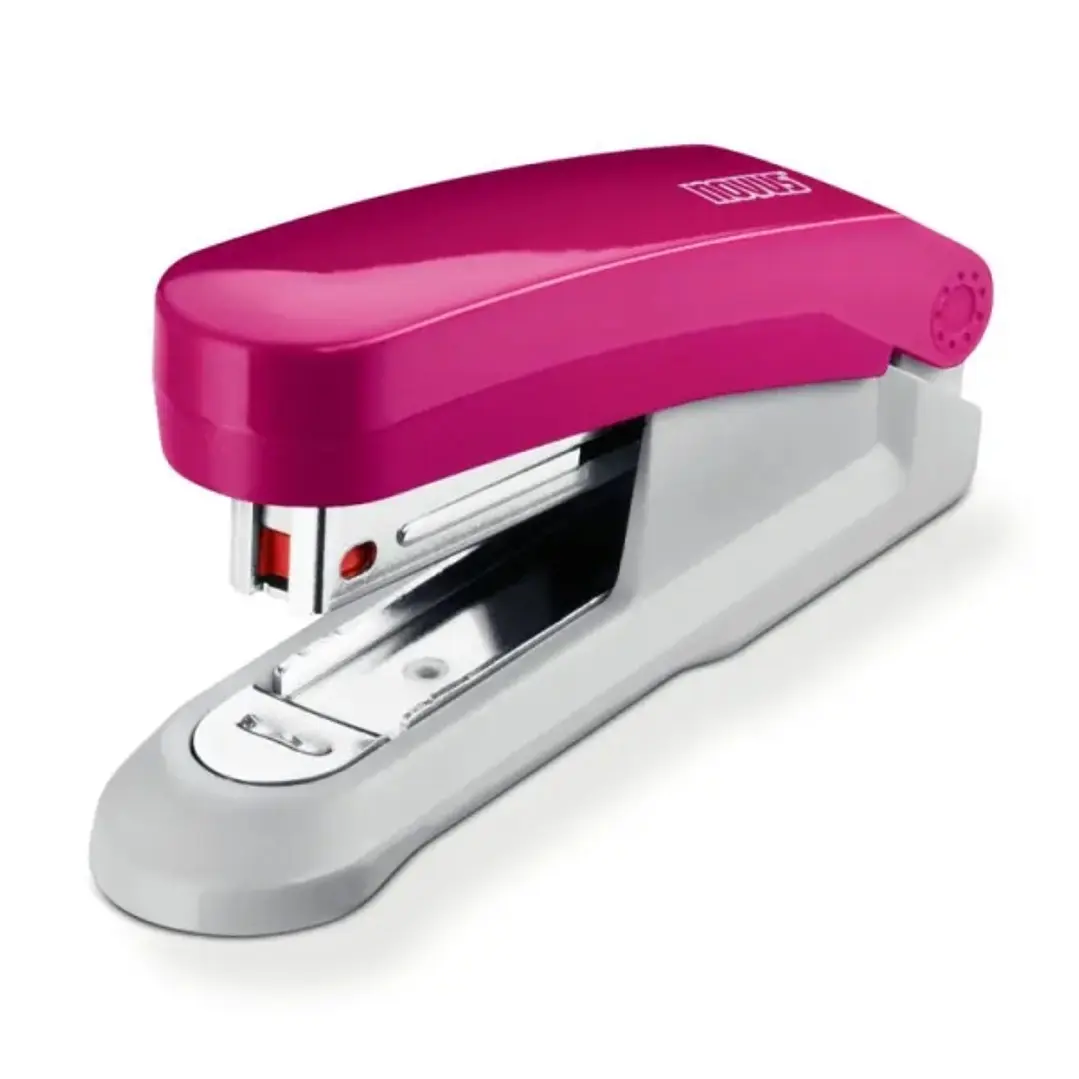 Novus Evolution E15 Fresh Grapadora de Sobremesa - Hasta 15 Hojas - Grapado Cerrado y Clavado - Incluye 200 Grapas Nº10 - Color Rosa/Gris 1