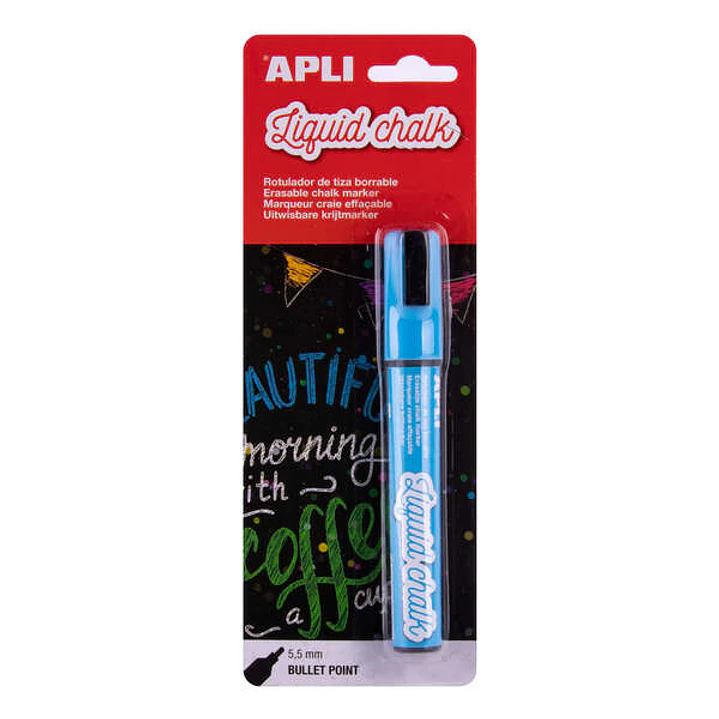 Apli Rotulador de Tiza Liquida - Punta Redonda de 5.5mm - Facil de Borrar con Paño Humedo - Secado Rapido y Uso Sencillo - Base Agua Libre de Toxicos 1