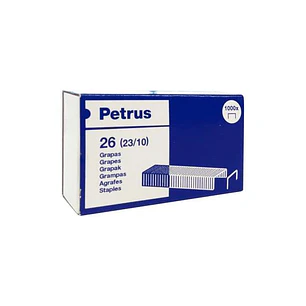 Petrus Caja de 1000 Grapas 23/10 Cobreadas - Hasta 70 Hojas - Patilla de 10mm