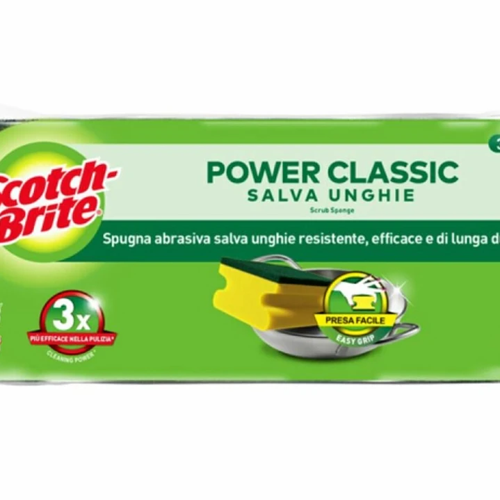 Scotch-Brite Classic Pack de 3 Estropajos de Cocina - Proteccion para los Dedos - Color Amarillo 1
