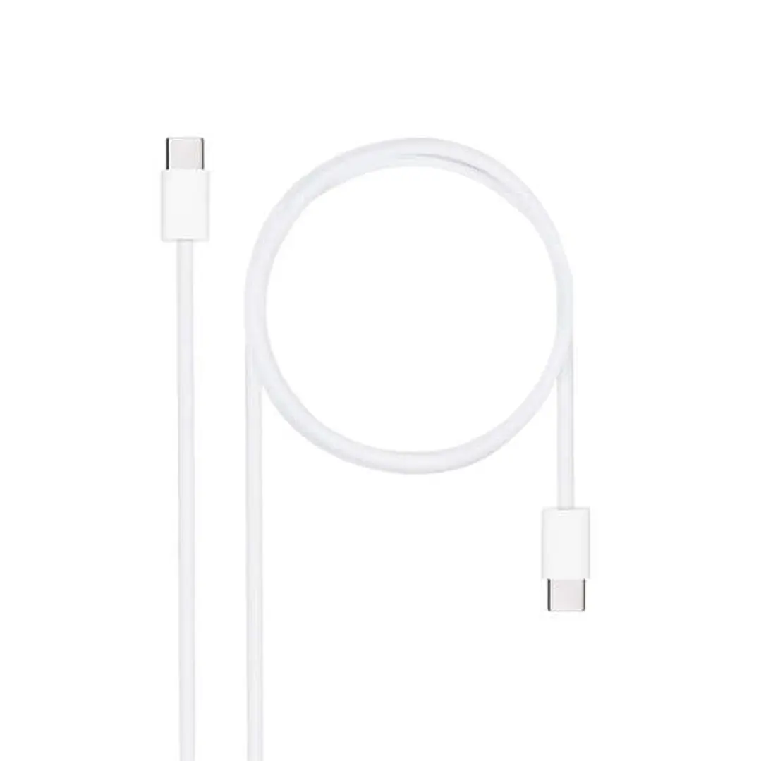Nanocable Cable USB-C 2.0 60W 3A - USB-C/M-USB-C/M - 1m - Color Blanco 1