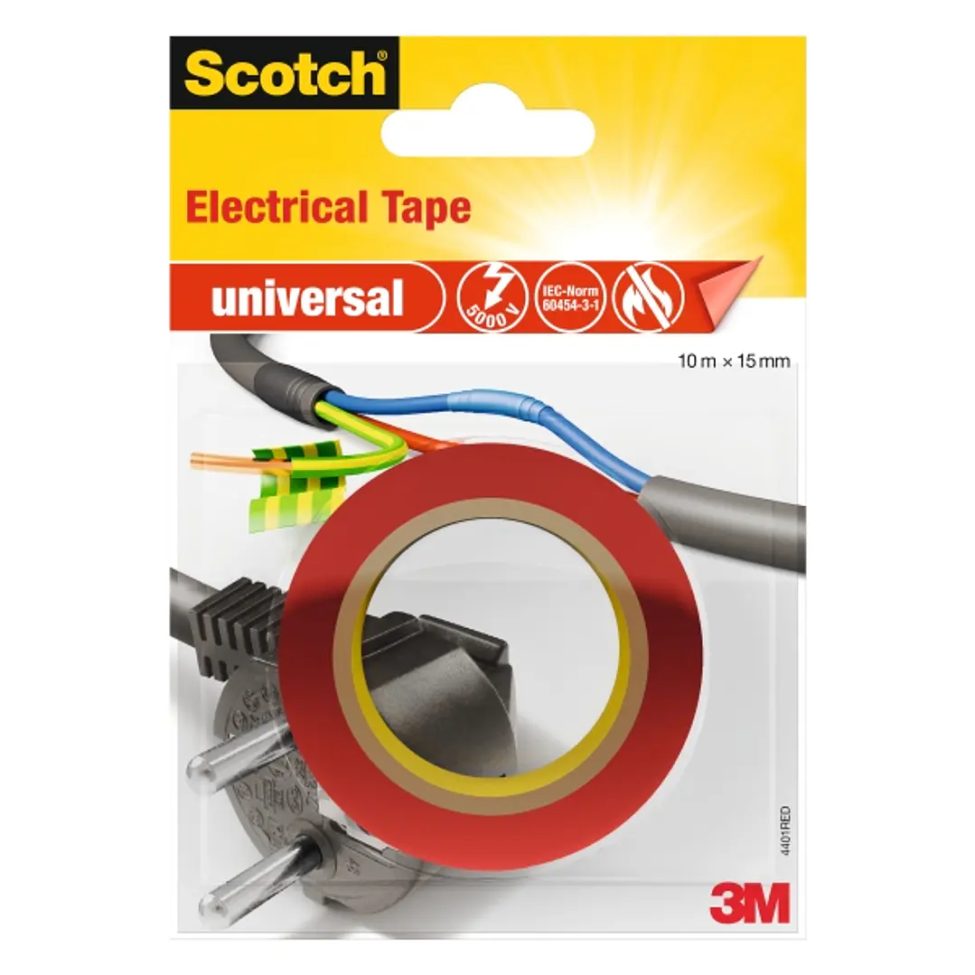 Scotch Cinta Aislante - 10m x 15mm - Color Rojo 1