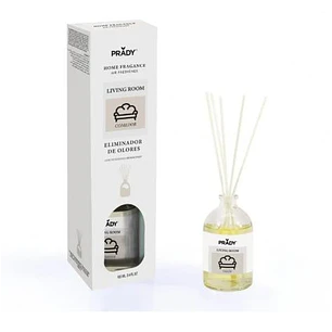 Prady Ambientador Mikado Neutralizador de Olores Para Comedor - Frasco de Cristal 100 ml y Varitas Difusoras