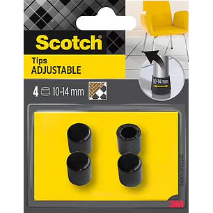 Scotch Pack de 4 Conteras Ajustables - Diametro de 10-14mm - Color Negro