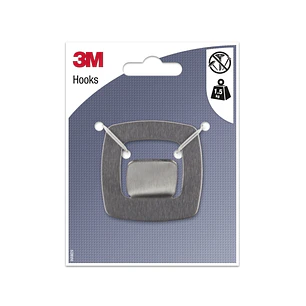 3M Gancho Adhesivo Metalico - Cuadrado - Soporta hasta 1.5kg - Color Gris/Titanio