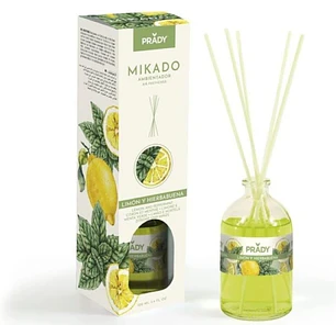Prady Ambientador Mikado Limon y Hierbabuena - Frasco de Cristal 100 ml y Varitas Difusoras