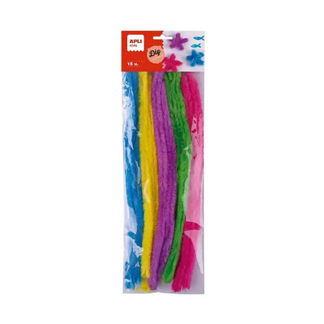 Apli Kids Bolsa de 15 Limpiapipas Colosal - Flexibles y Suaves - Medidas 15x300mm - Colores Surtidos 1