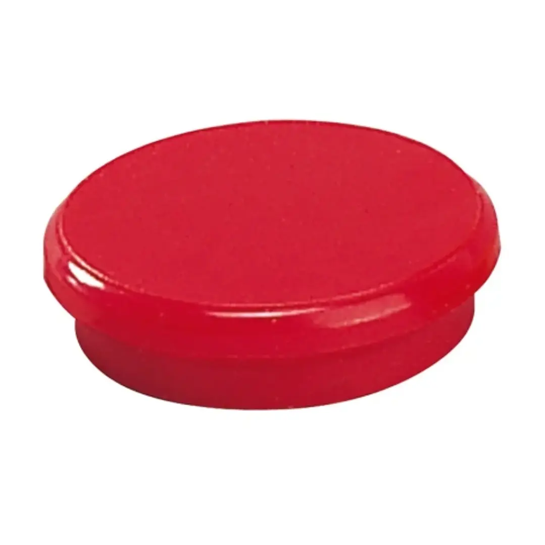 Dahle 95524 Pack de 10 Imanes para Pizarra Blanca - Diametro de 24mm - Color Rojo 1