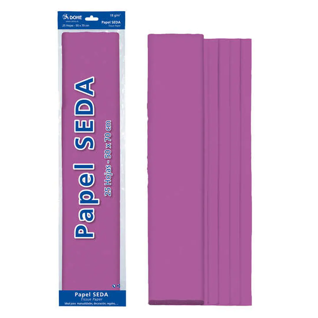 Dohe Papel Seda de 18g - 50x70cm - Ideal para Manualidades y Decoracion - Se Sirve en Bolsas de 25 Hojas 1