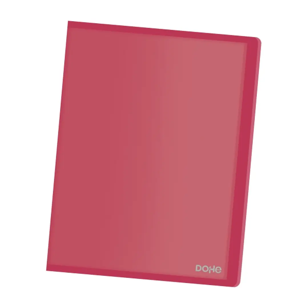 Dohe Carpeta con 20 Fundas Transparentes Soldadas A4 80mic - Tapa Flexible de Polipropileno - Color Rojo 1