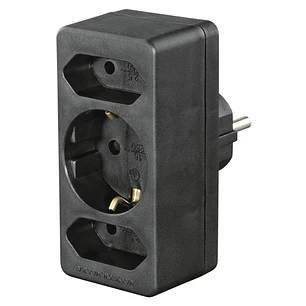 Hama Regleta de Pared con 3 Tomas - Potencia Maxima 3680W - 1x Schuko - 2x Tipo C - Color Negro