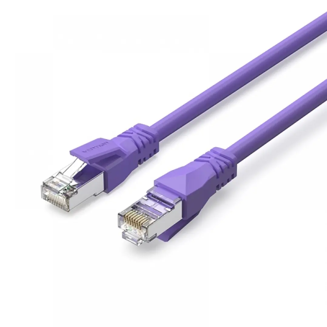 Vention Cable de Red Cat.6a SFTP - Longitud 1m - Velocidad hasta 10Gbps - 26AWG - Cubierta de PVC - Blindaje Multicapa - Color Morado 1