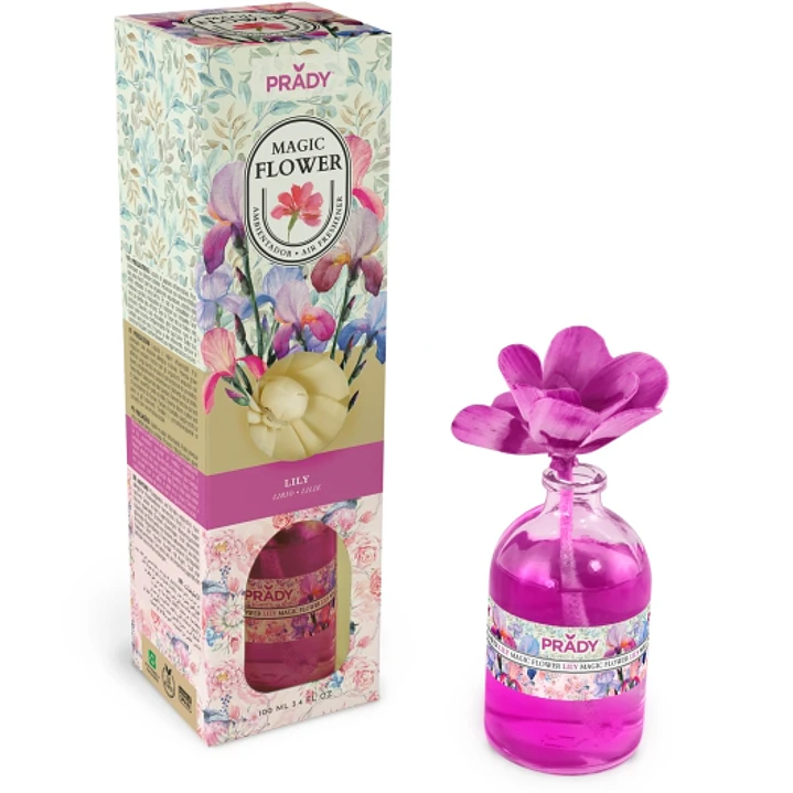Prady Ambientador Magic Flower Lily - Frasco de Cristal 100ml 1