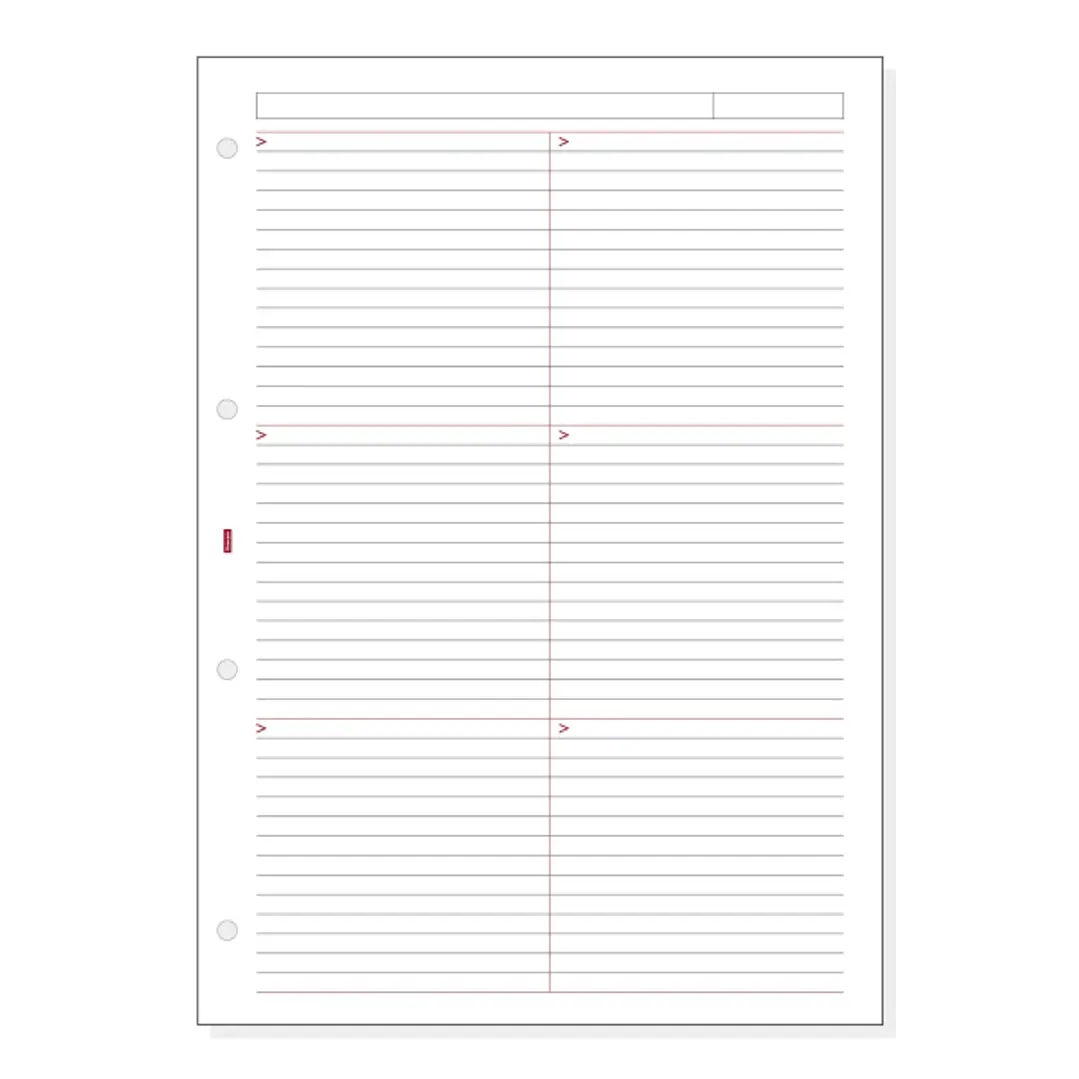 Finocam R4044 Recambio para Agendas Open - Lineas Guia Horizontales - Formato A4 - 210x5x297mm - Color Blanco 1