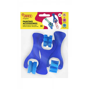 Jovi Bolsa Colgable con 3 Rodillos Espuma Pequeños Estampados Diversos - Formas Diferentes - Mango Resistente - Facil Limpieza con Agua y Jabon - Colo