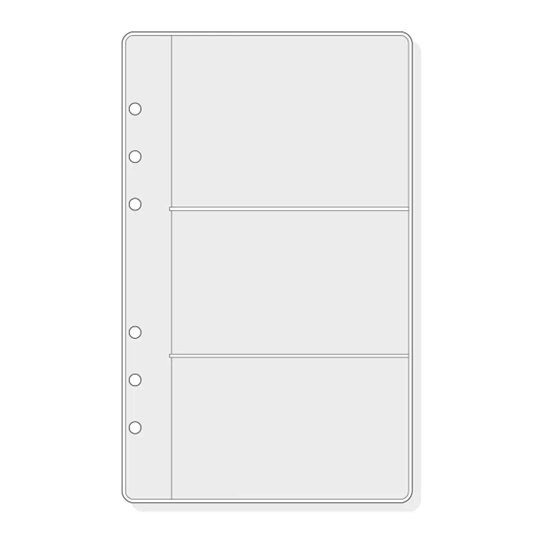 Finocam R566 Pack de 6 Fundas Portatarjetas para Agendas Open - Formato 500 - 120x2x182mm - PVC - Color Gris Claro 1