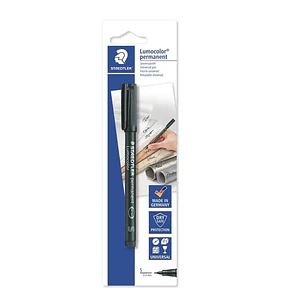 Staedtler Lumocolor Permanent 313 Rotulador Permanente de Punta Fina - Trazo 0.4mm - Para Casi Todas las Superficies - Secado Rapido - Color Negro