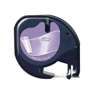 Dymo LetraTag S0721530 Cinta de Etiquetas Generica para Rotuladora - Texto negro sobre fondo transparente - Ancho 12mm x 4 metros (12267)