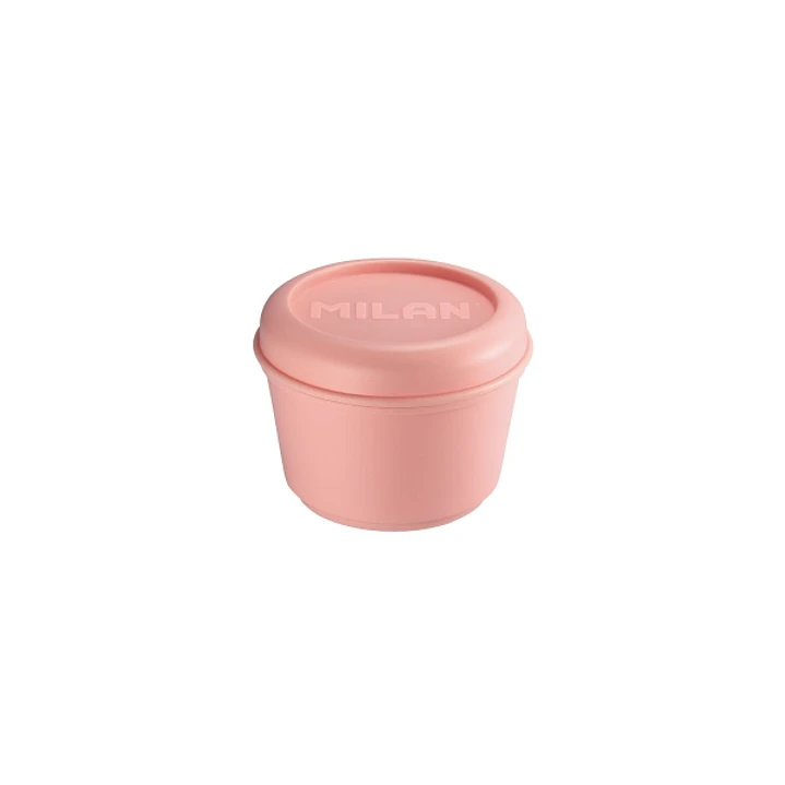 Milan Coleccion 430 Fiambrera Redonda 0.25L - Apta para Microondas, Lavavajillas y Congelador - Libre de BPA - Medidas 10 Ø x 7cm - Color Rosa 1