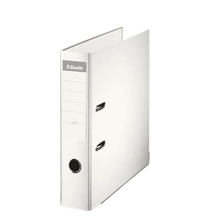 Esselte Archivador de Palanca Formato A4 - Lomo 75mm - Tarjetero en Lomo - Capacidad para 500 Hojas - Color Blanco