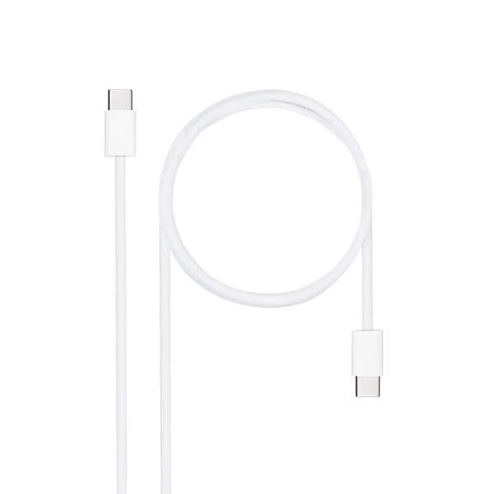 Nanocable Cable USB-C 2.0 60W 3A - USB-C/M-USB-C/M - 2m - Color Blanco 1