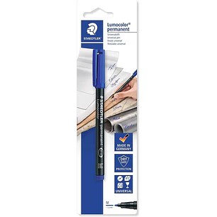 Staedtler Lumocolor Permanent 317 Rotulador Permanente de Punta Fina - Trazo 1mm -  Para Casi Todas las Superficies - Secado Rapido - Color Azul