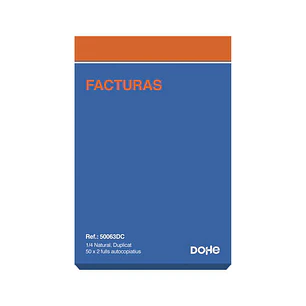 Dohe Talonarios Preimpresos a Dos Tintas en Papel Autocopiativo - 100 Hojas - Cuarto Natural - Duplicado