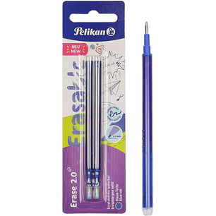 Pelikan Blister 2 Recambio para Borrador Erase 2.0 - Presentacion en Blister Card - Color Azul