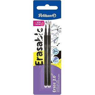 Pelikan Blister 2 Erase 2.0 Recambio - para Lapiz Borrador Erase 2.0 - Color Negro