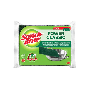 Scotch-Brite Classic Pack de 2 Estropajos de Cocina XL - Color Verde Oscuro