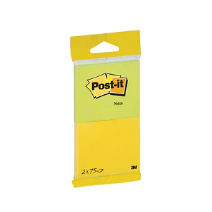 Post-It Pack de 2 Blocs de 75 Notas Adhesivas Reposicionables - Forma Rectangular - 635x762mm - Colores Surtidos