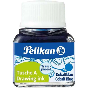 Pelikan Tinta China 523 10ml N.8 - 10ml - Ideal para Dibujo y Caligrafia - Resistente al Agua - Color Azul Cobalto