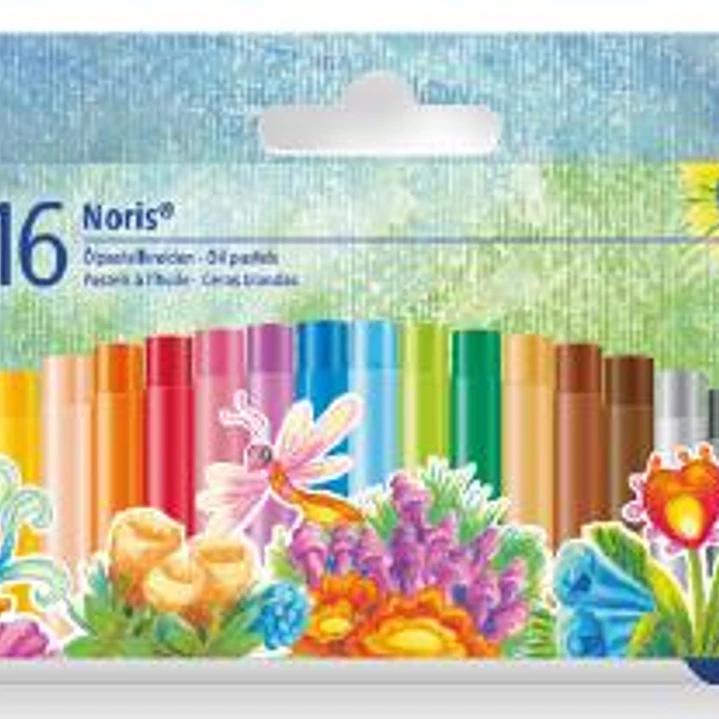 Staedtler Noris 241 Pack de 16 Ceras Blandas - Diametro 8mm - Resistencia a la Rotura - Colores Surtidos 1