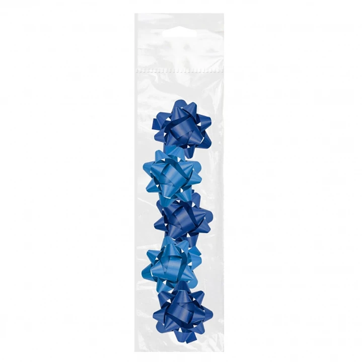 Dohe Chic Pack de 5 Lazos para Regalo - Forma de Estrella - Tamaño 5.6cm - Color Azul 1