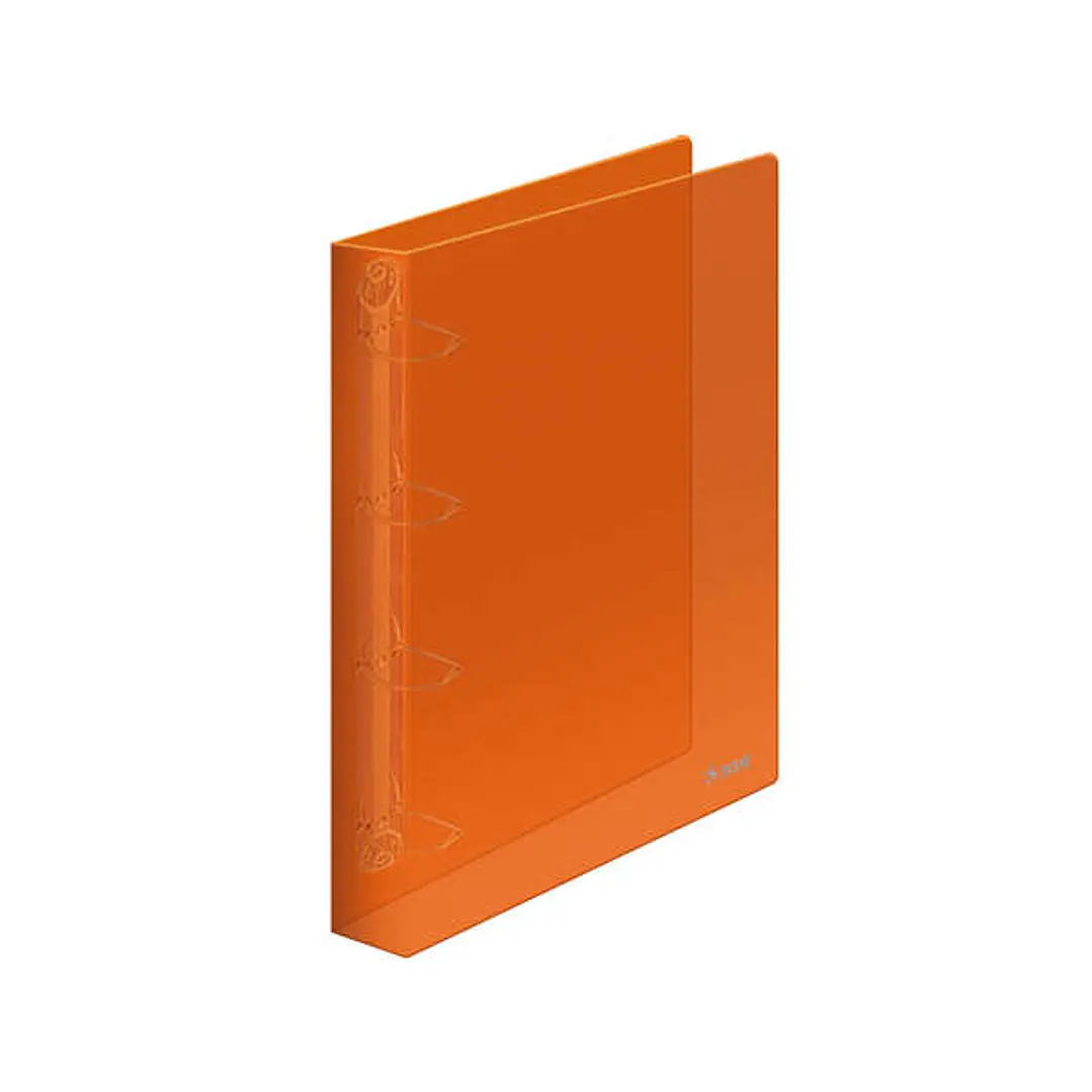 Dohe Carpeta de 4 Anillas Mixtas de 25mm A4 - Polipropileno Translucido - Color Naranja 1