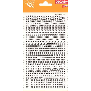Apli Letras y Numeros Transferibles - 3mm de Tamaño - 795 Caracteres - Facil Aplicacion y Remocion - Negro