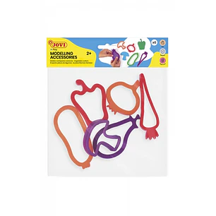 Jovi Modelling Accessories Bolsa Colgable con 6 Moldes de Corte Vegetales - Moldes de Plastico para Plastilina - Formas de Verduras - Color Surtido