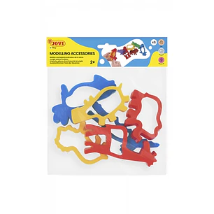 Jovi Modelling Accessories Bolsa Colgable con 6 Moldes de Corte Animales de Jungla - Moldes de Plastico para Plastilina - Formas de Animales de la Sel