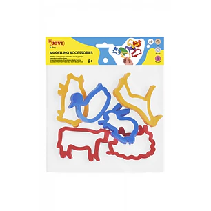 Jovi Modelling Accessories Bolsa Colgable con 6 Moldes de Corte Animales de Granja - Plastico Duradero - Formas de Animales de la Granja - Ideal para 
